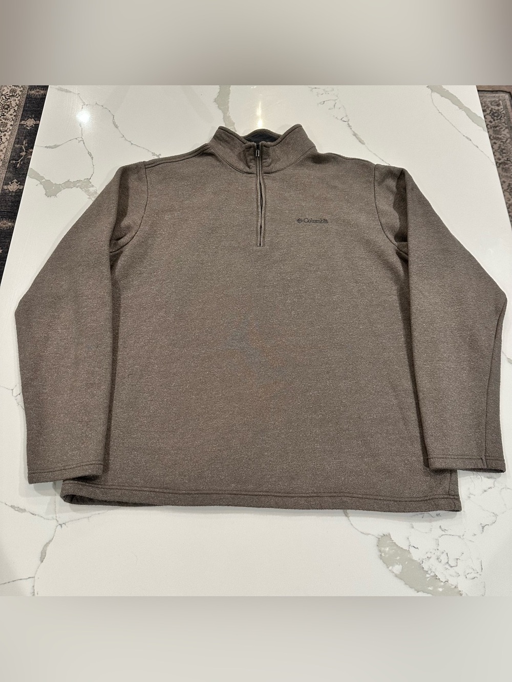 Columbia Sportswear Men’s Brown Knit Fleece 1/4 Zip Pullover XL Outdoor Hiking